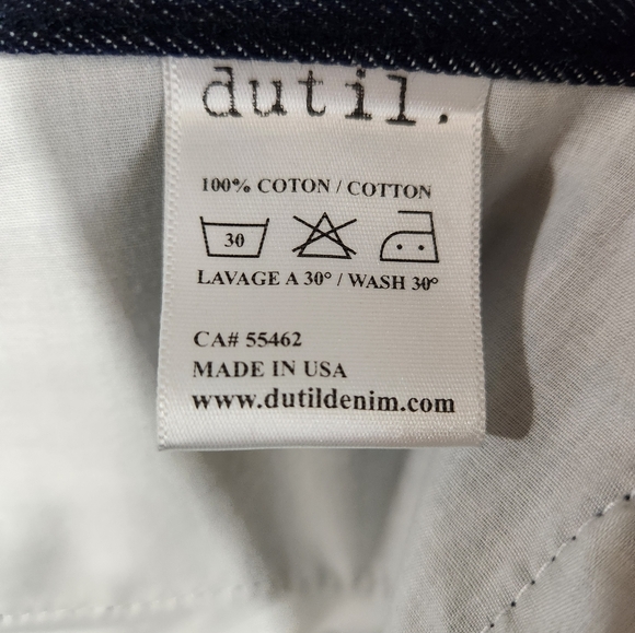NWOT DUTIL DENIM The Quintessential Slim Straight Raw Denim Jeans Made USA sz 31 - Picture 10 of 10